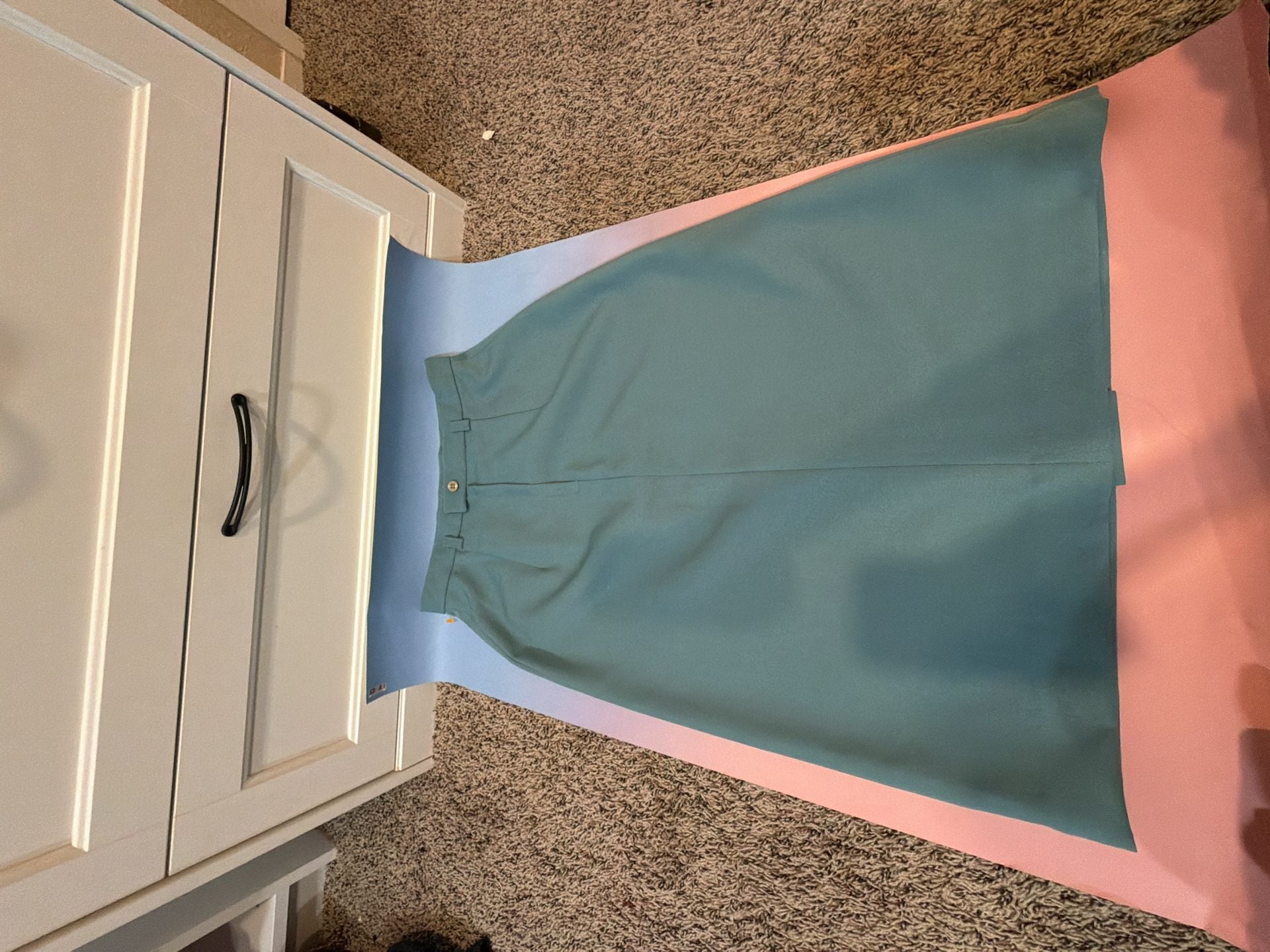 Vintage Campus Casuals of California Teal Midi Skirt 6