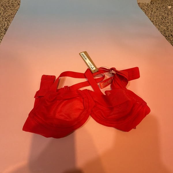 SKIMS No Show Molded Unlined Demi Bra Red 32B