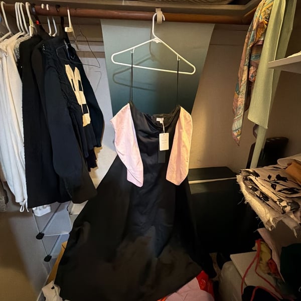 Nastia Liukin for Gianni Bini Black and Pink Off-Shoulder Dress Size 4