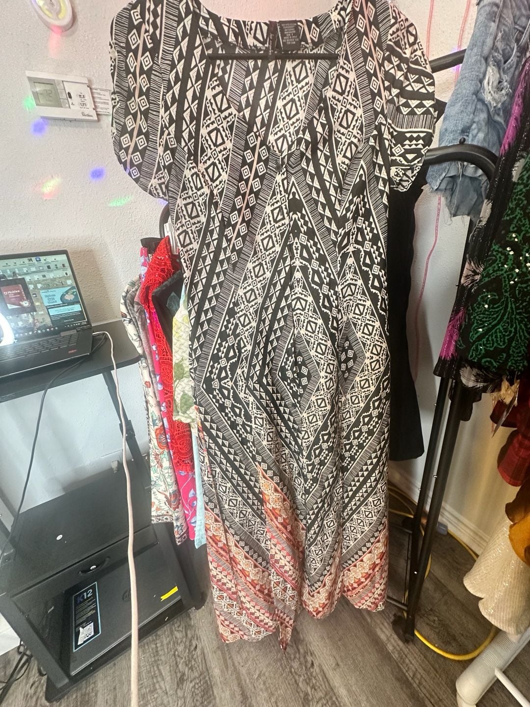 Fire Los Angeles Geometric Print Maxi Dress Size S 2
