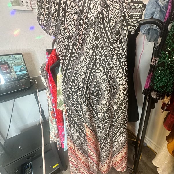 Fire Los Angeles Geometric Print Maxi Dress Size S