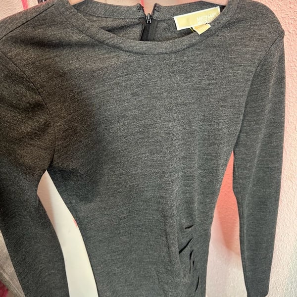 Metallic Knit Long Sleeve Dress in BLACK/SILVER - Sale