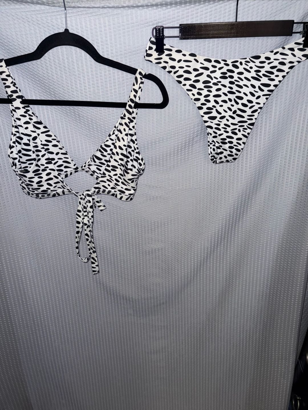 Zaful Women's Size S Dalmatian Print Tie-Front Bikini Set 4