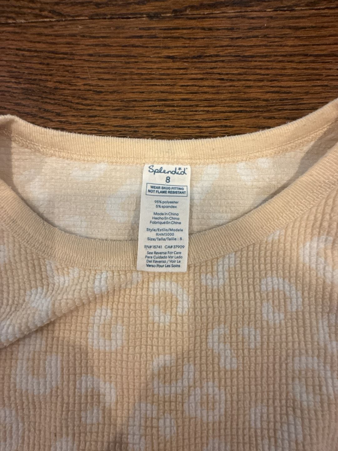 Splendid Girls Size 8 Waffle Knit Leopard Print Pajama Set 4