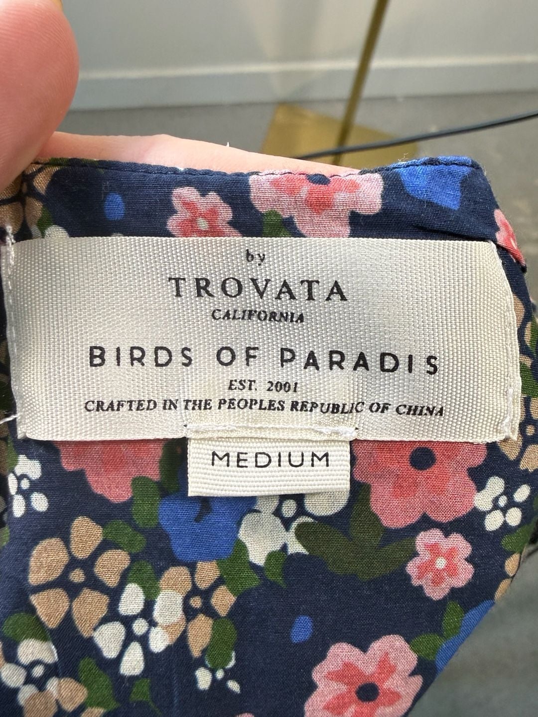 Trovata Birds of Paradis Floral Smocked Peplum Top Medium 8