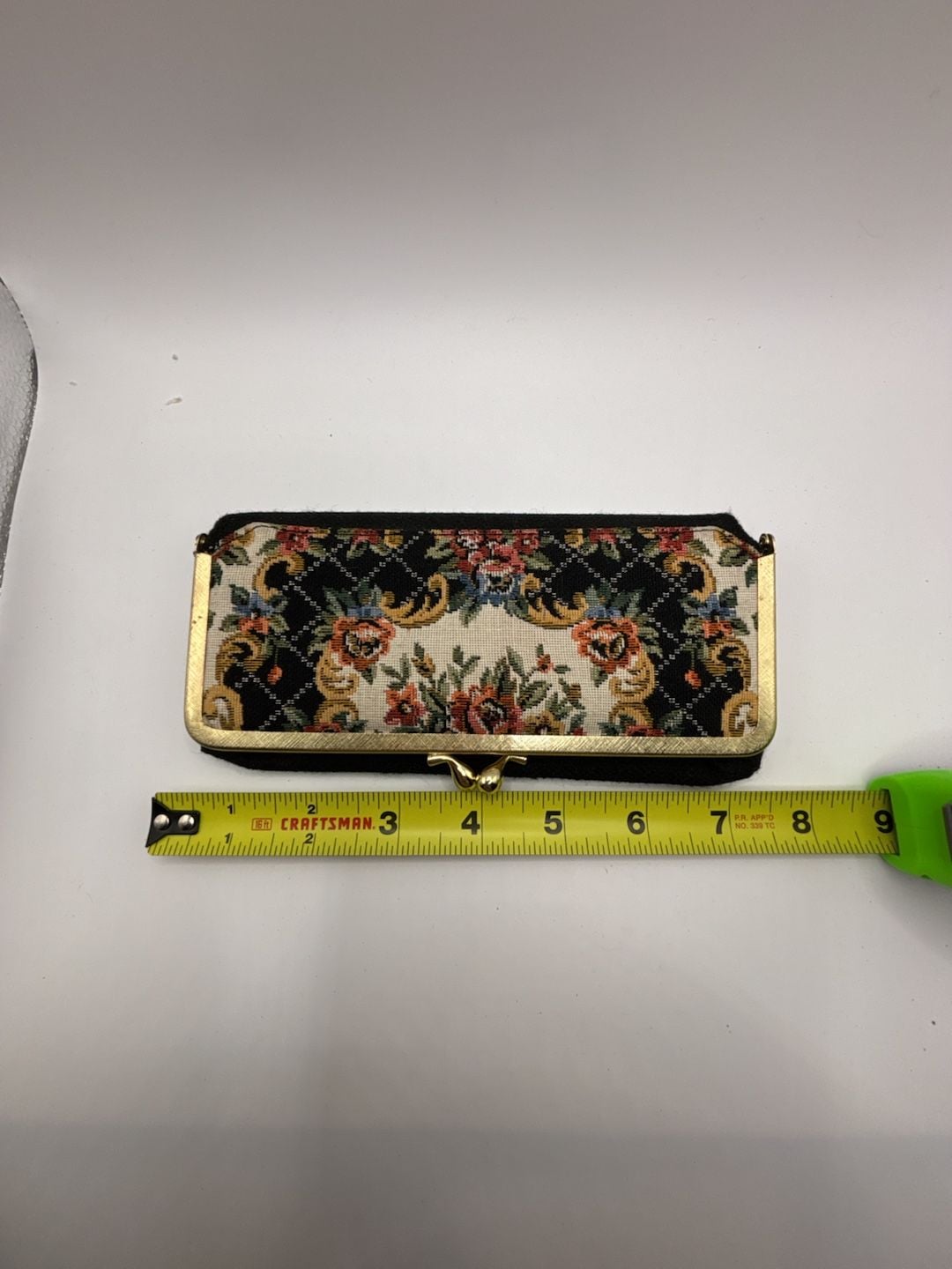 Vintage Floral Tapestry Kiss Lock Clutch Purse with Mirror 6