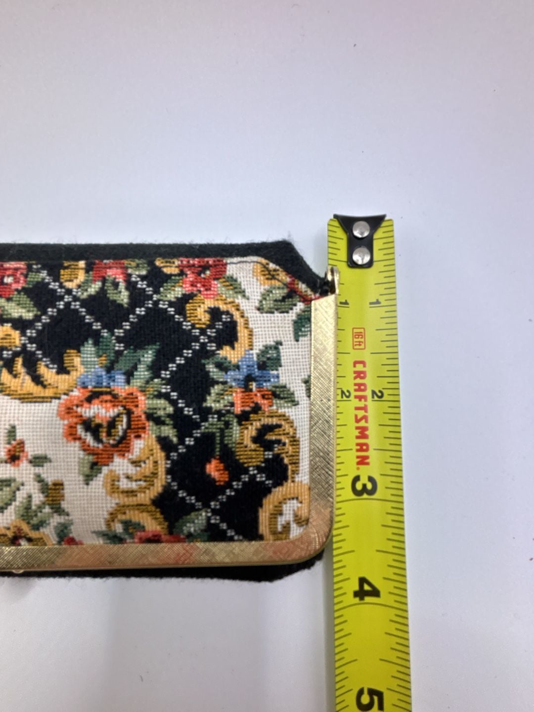 Vintage Floral Tapestry Kiss Lock Clutch Purse with Mirror 7