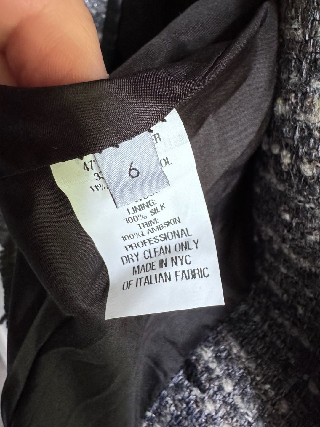 Ulla Johnson Size 6 Grey Tweed Lambskin Trim Jacket 3