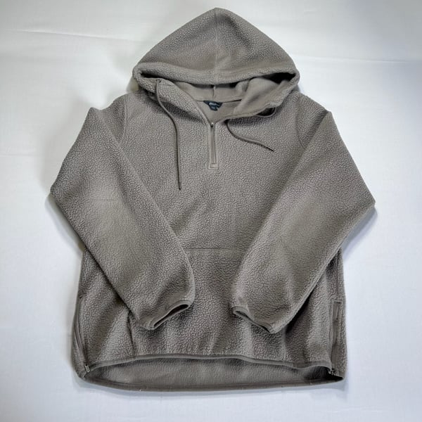 Eddie Bauer Sherpa Fleece 1/4 Zip Hoodie Gray Size Large