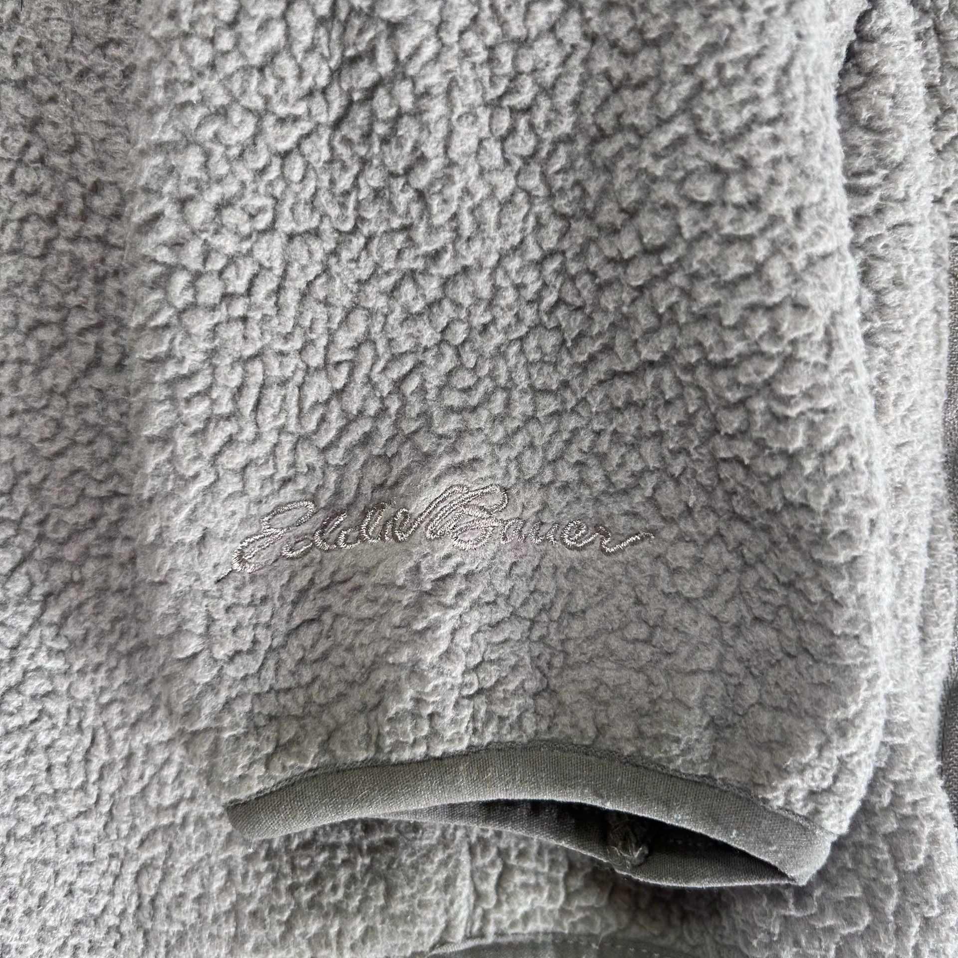 Eddie Bauer Sherpa Fleece 1/4 Zip Hoodie Gray Size Large 5