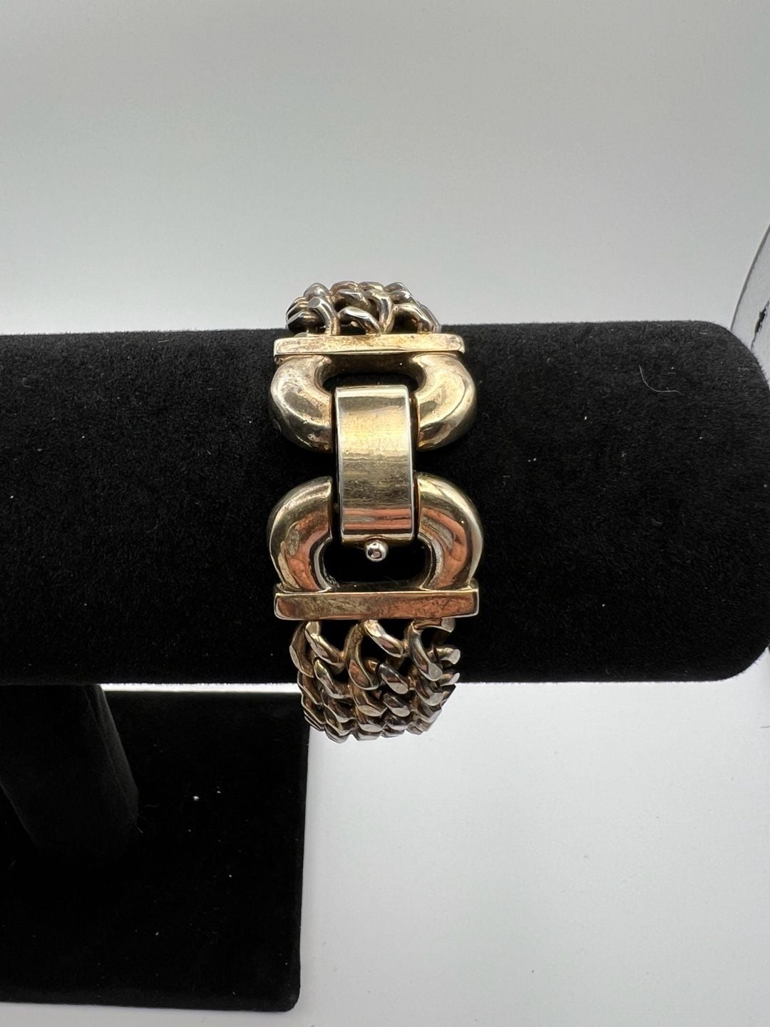 Vintage Multi-Strand Curb Chain Bracelet with Buckle Clasp 2