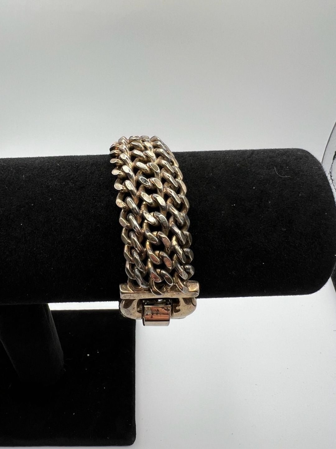 Vintage Multi-Strand Curb Chain Bracelet with Buckle Clasp 3