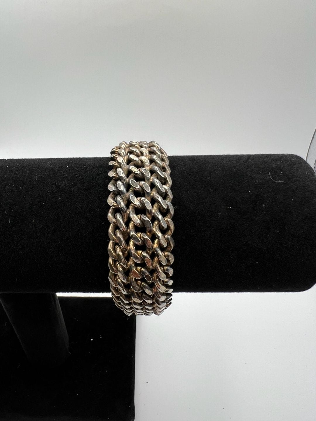 Vintage Multi-Strand Curb Chain Bracelet with Buckle Clasp 4