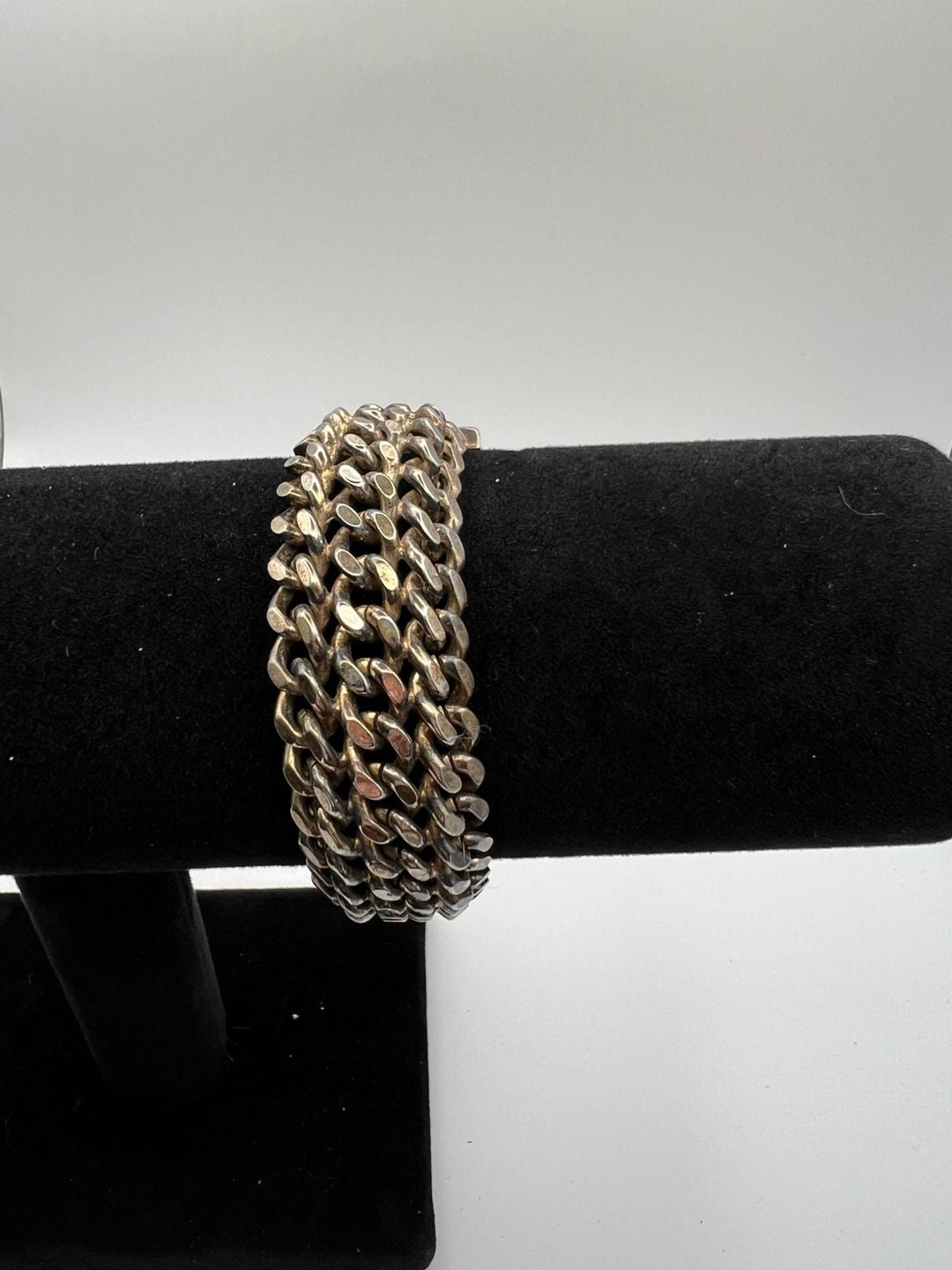 Vintage Multi-Strand Curb Chain Bracelet with Buckle Clasp 5