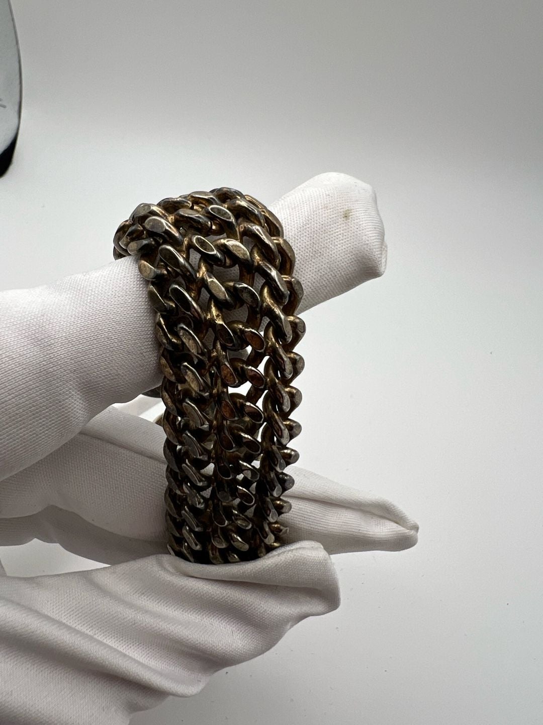 Vintage Multi-Strand Curb Chain Bracelet with Buckle Clasp 11