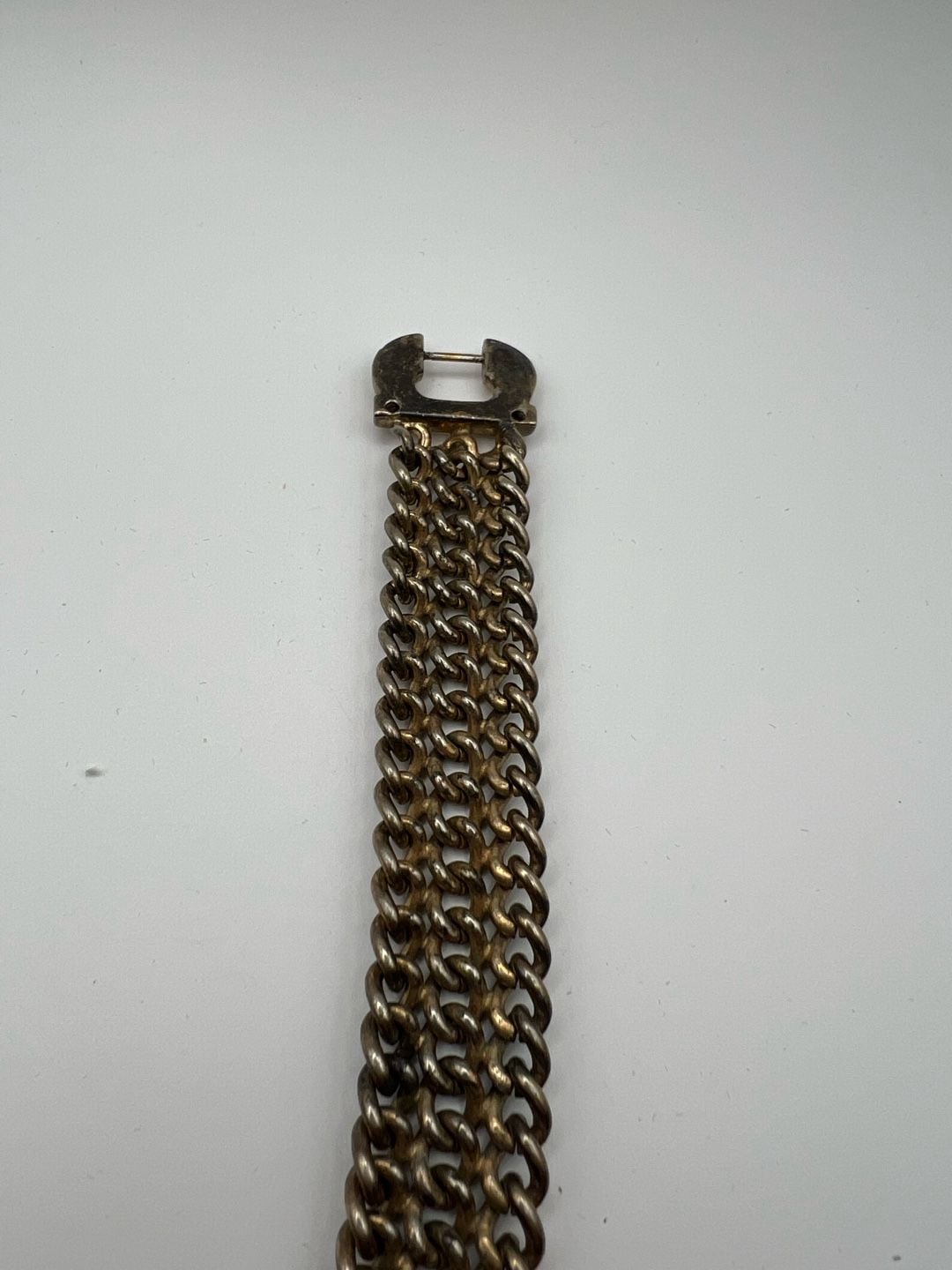 Vintage Multi-Strand Curb Chain Bracelet with Buckle Clasp 15