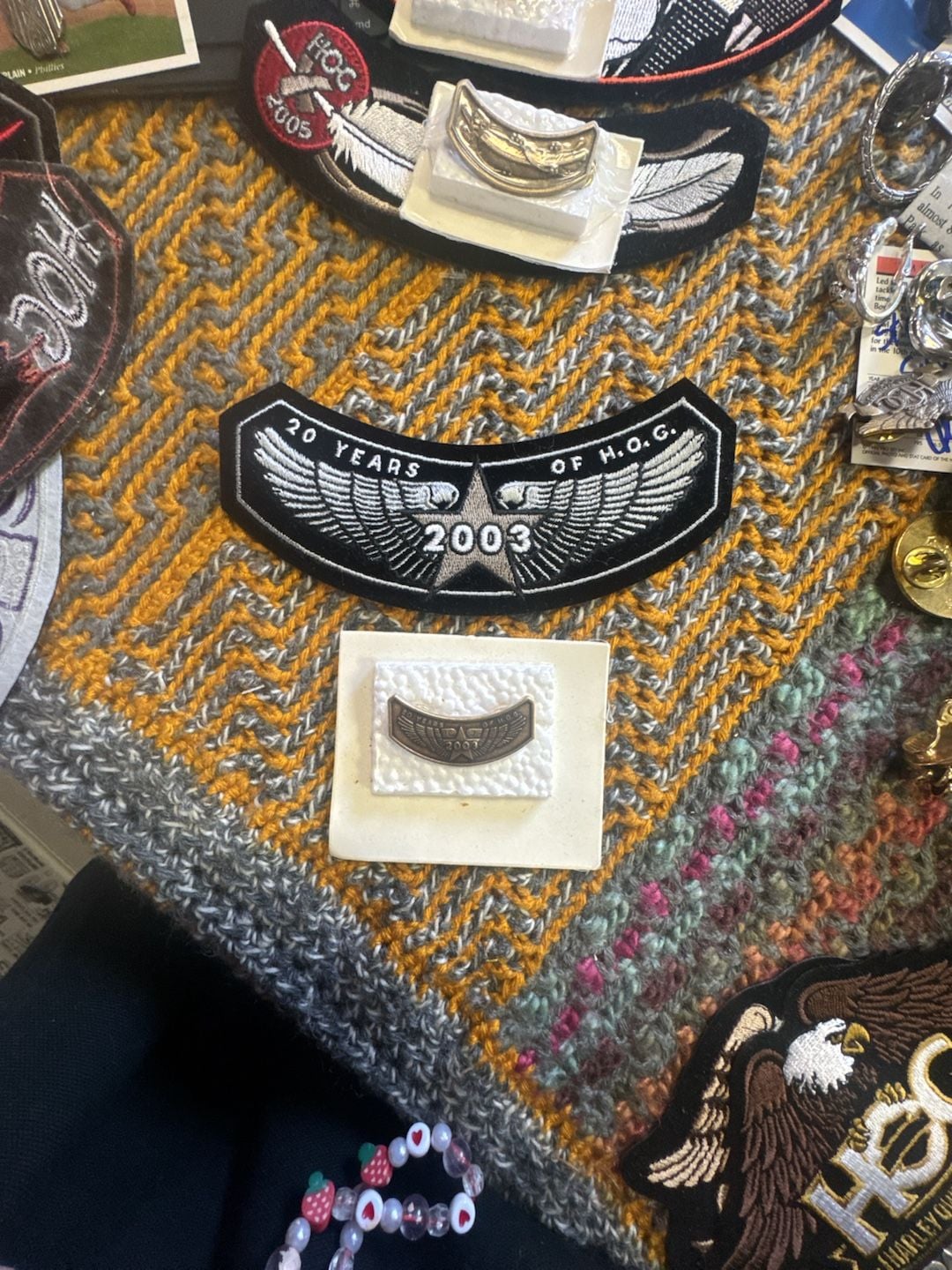 Harley-Davidson H.O.G. 20th Anniversary 2003 Patch and Pin Set 1