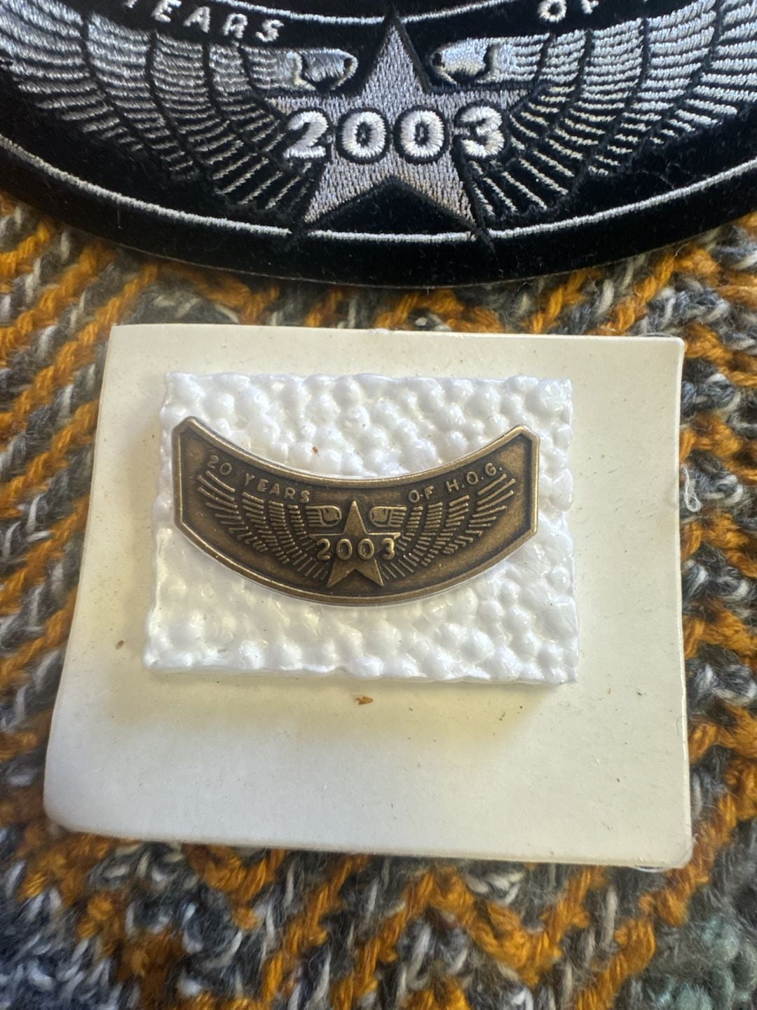 Harley-Davidson H.O.G. 20th Anniversary 2003 Patch and Pin Set 2