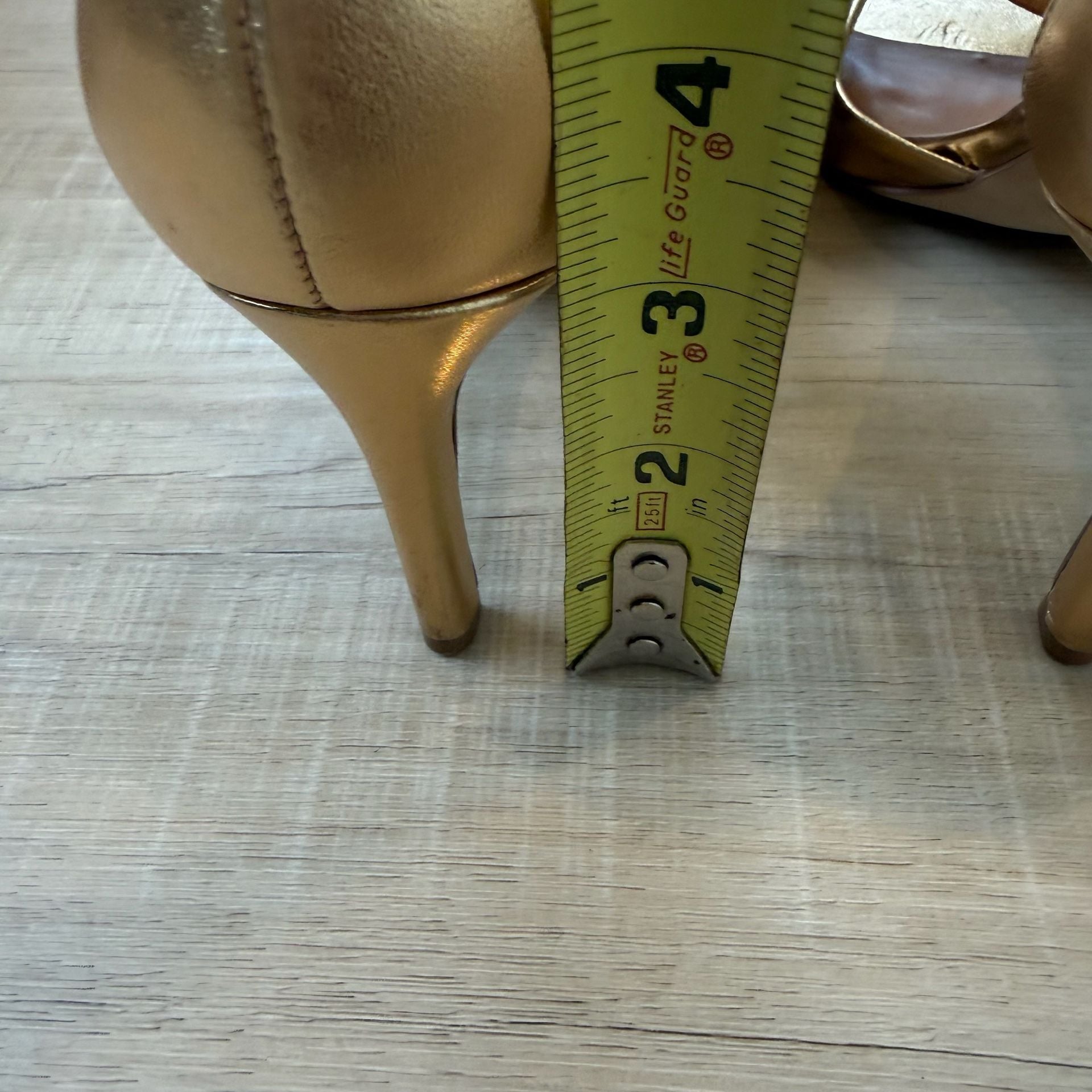 Nordstrom Metallic Anders Ankle Strap Heels in Gold Metallic Size 7