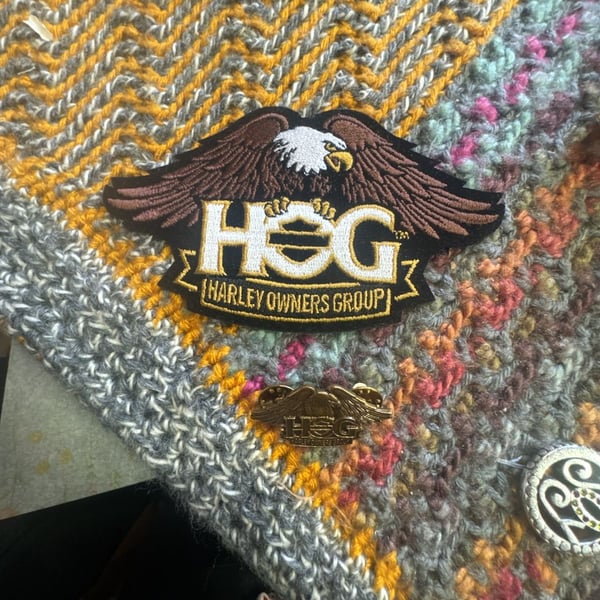 Harley-Davidson H.O.G. Harley Owners Group Embroidered Patch and Lapel Pin Set