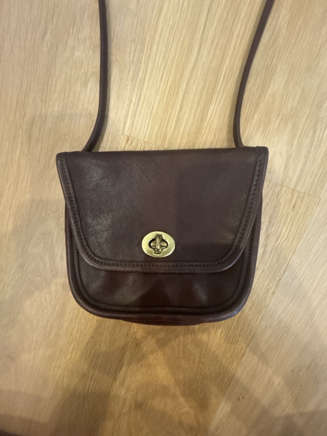 Vintage Coach Brown Leather Turnlock Mini Crossbody Bag 3