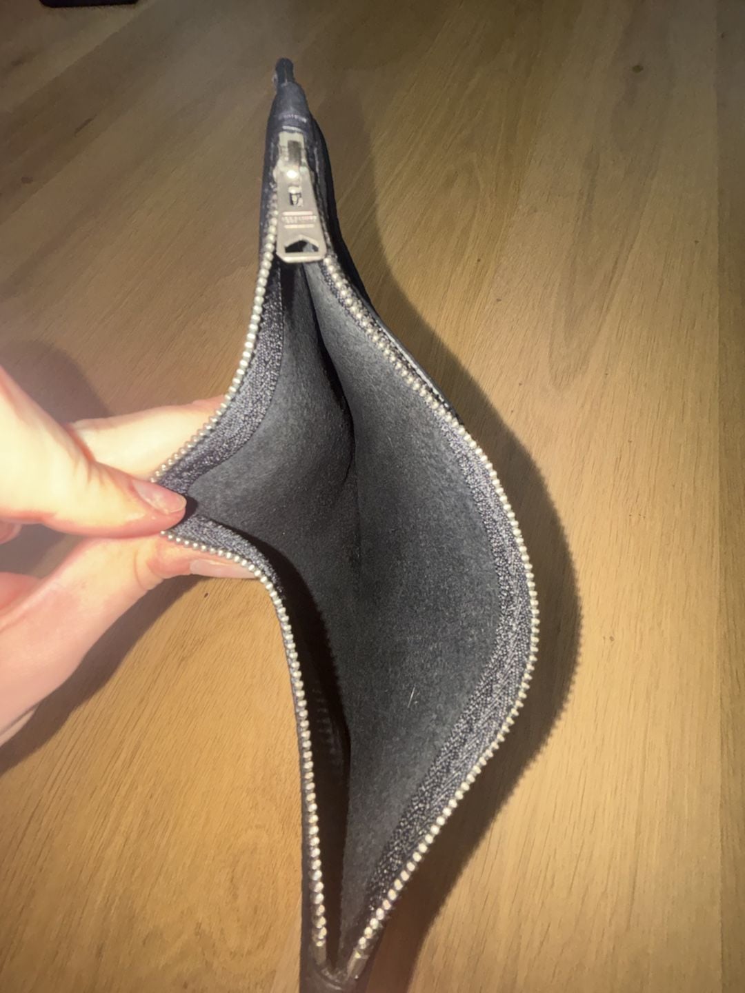AllSaints Black Pebbled Leather Wristlet Pouch 4