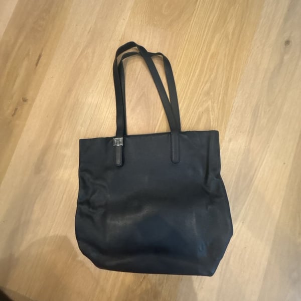 Everlane Italian Leather Tote Bag Black