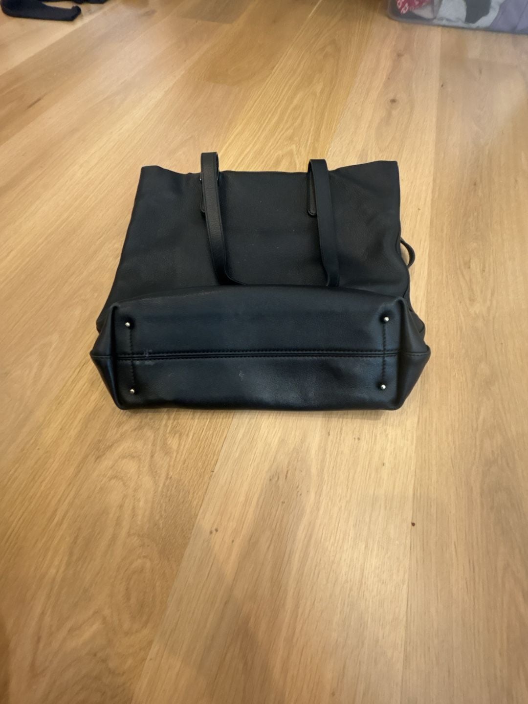 Everlane Italian Leather Tote Bag Black 7