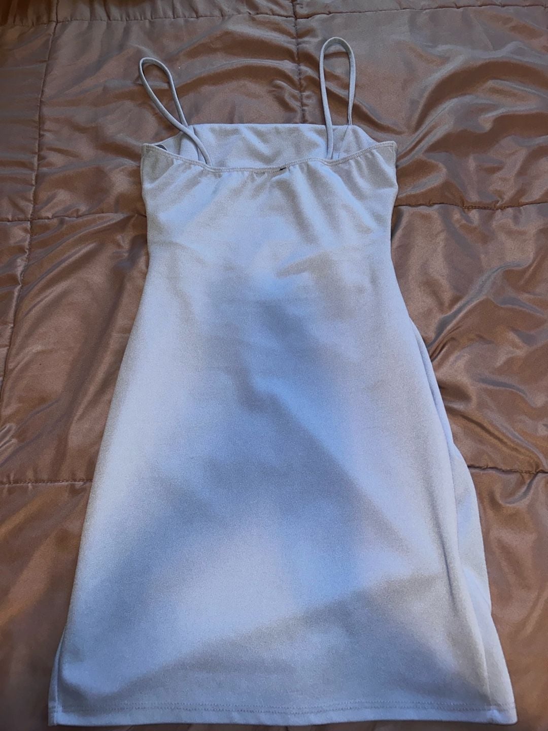 Windsor Light Blue Ruched Faux Wrap Mini Dress 3