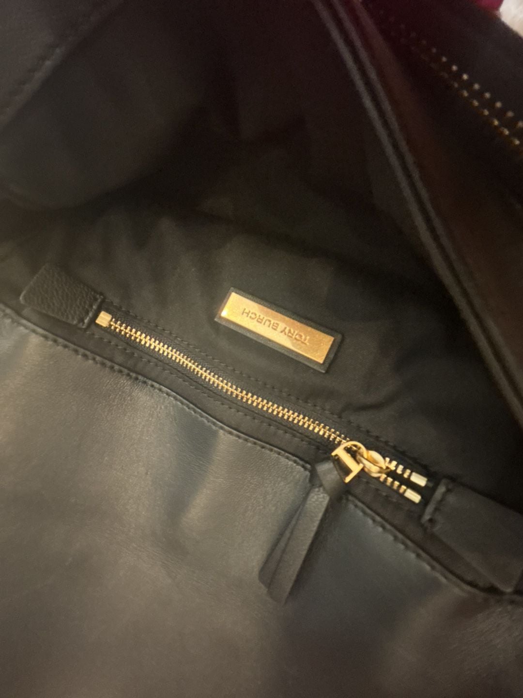 Tory Burch Fleming Black Leather Convertible Shoulder Bag 8