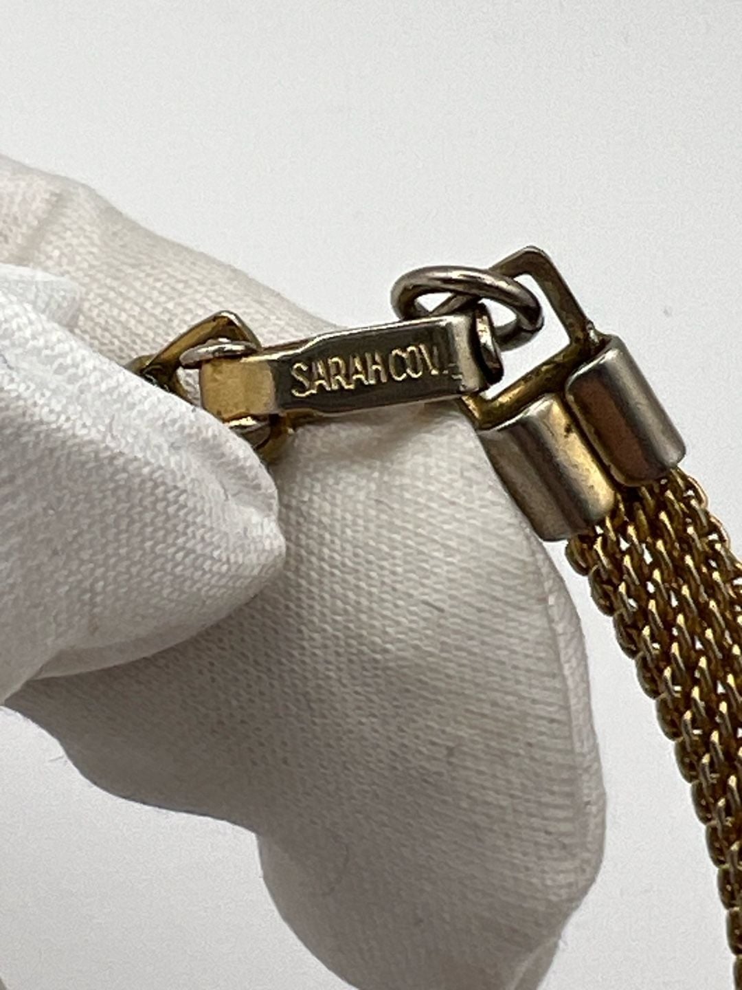 Vintage Sarah Cov Gold Tone Mesh Bracelet 9