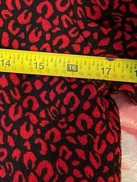NY Collection Red and Black Leopard Print Double Breasted Pea Coat Jacket Size M 7