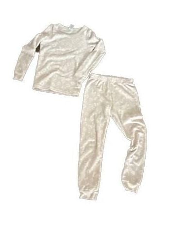 Splendid Girls Size 8 Waffle Knit Leopard Print Pajama Set 1