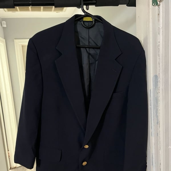 Brooks Brothers Navy Blue Blazer Gold Button Sport Coat