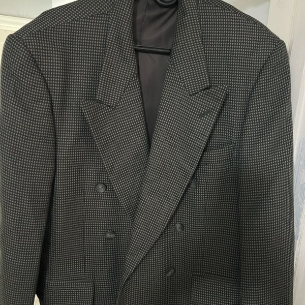Vintage Double Breasted Houndstooth Blazer Jacket
