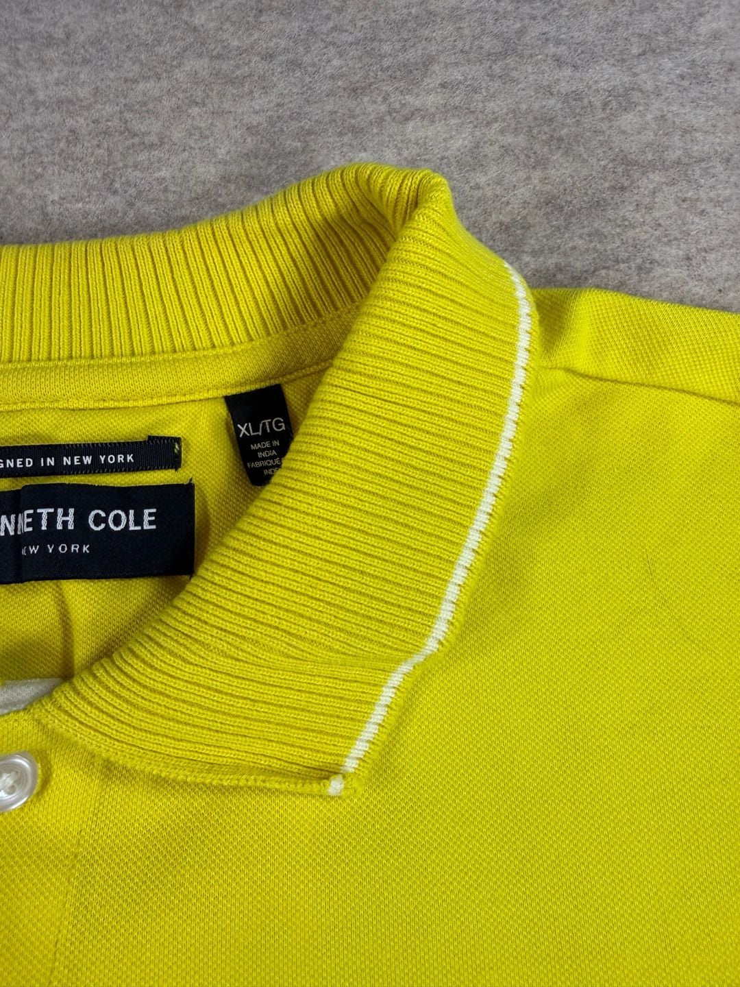 Kenneth Cole New York Mens XL Yellow Polo Shirt Short Sleeve Designed New York 6
