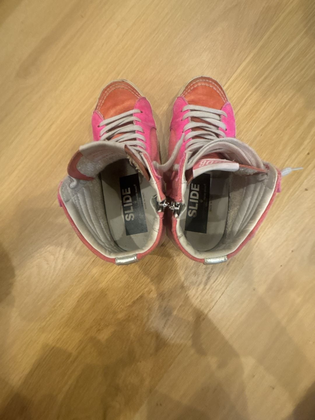 Golden Goose Slide High Top Sneakers Pink Orange 7