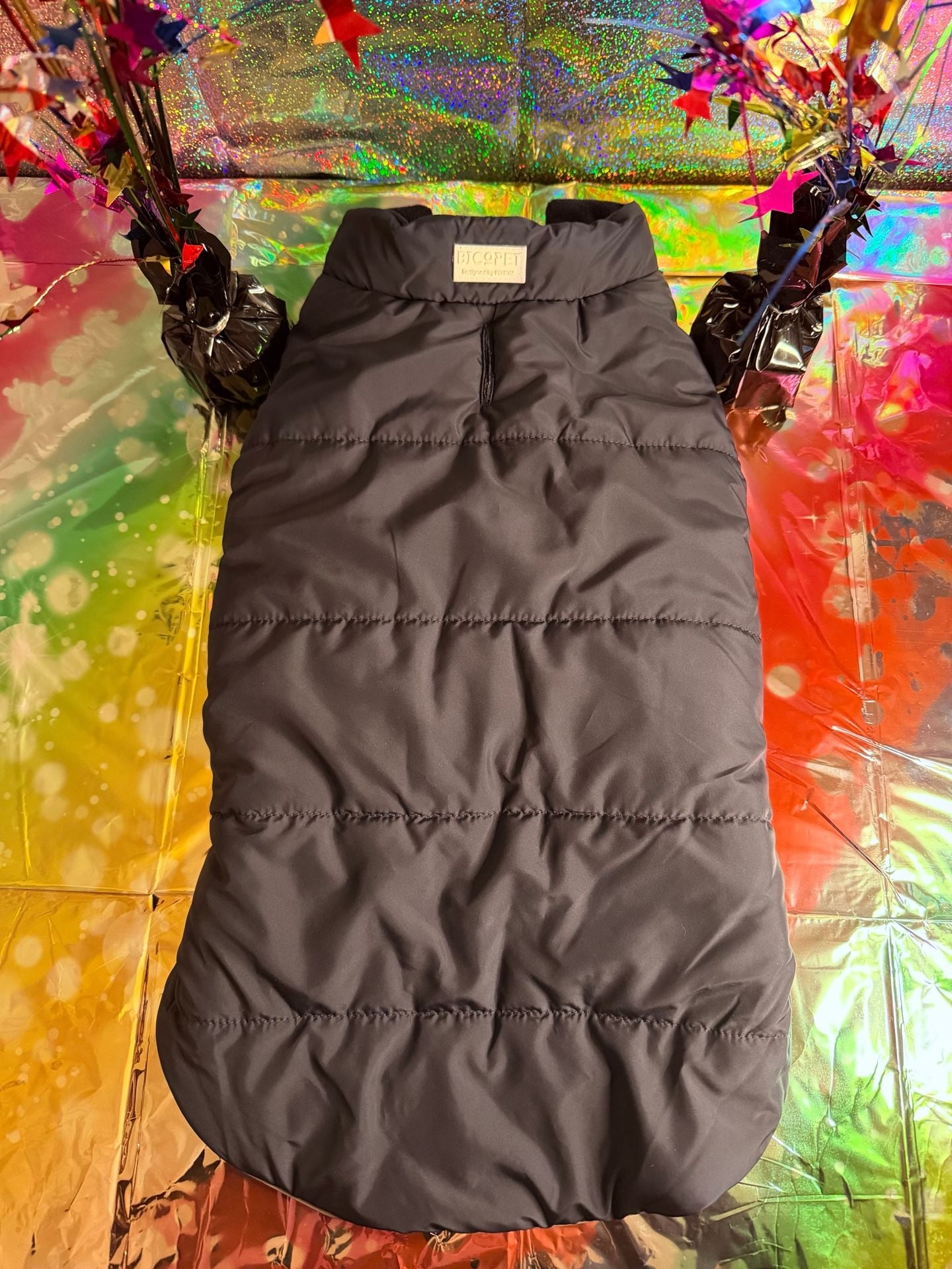 Bicopet Designed by Pehom Black Quilted Dog Puffer Vest 1