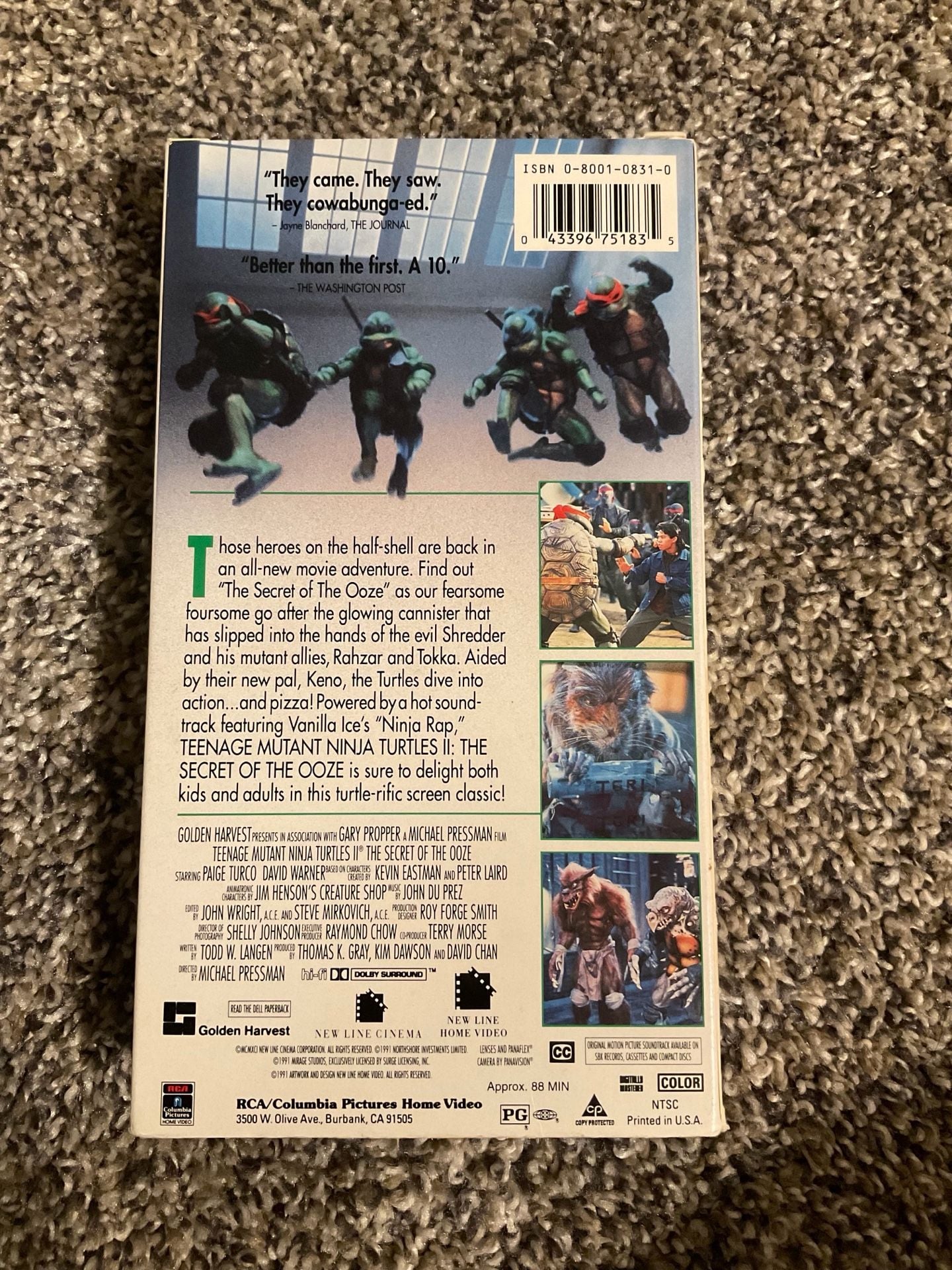 Teenage Mutant Ninja Turtles II: The Secret of the Ooze VHS Tape 3