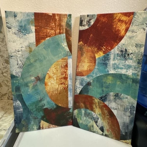 William Topher Abstract Geometric Canvas Wall Art Set