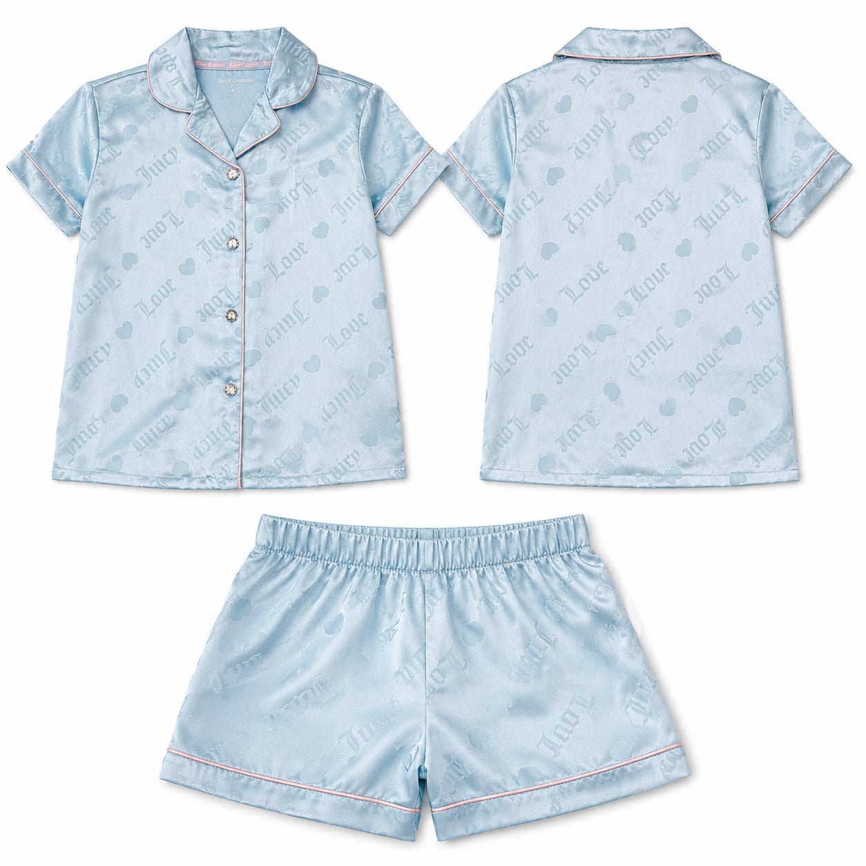 Juicy Couture Girls 2-Piece Satin Pajama Set Size 4/5 2