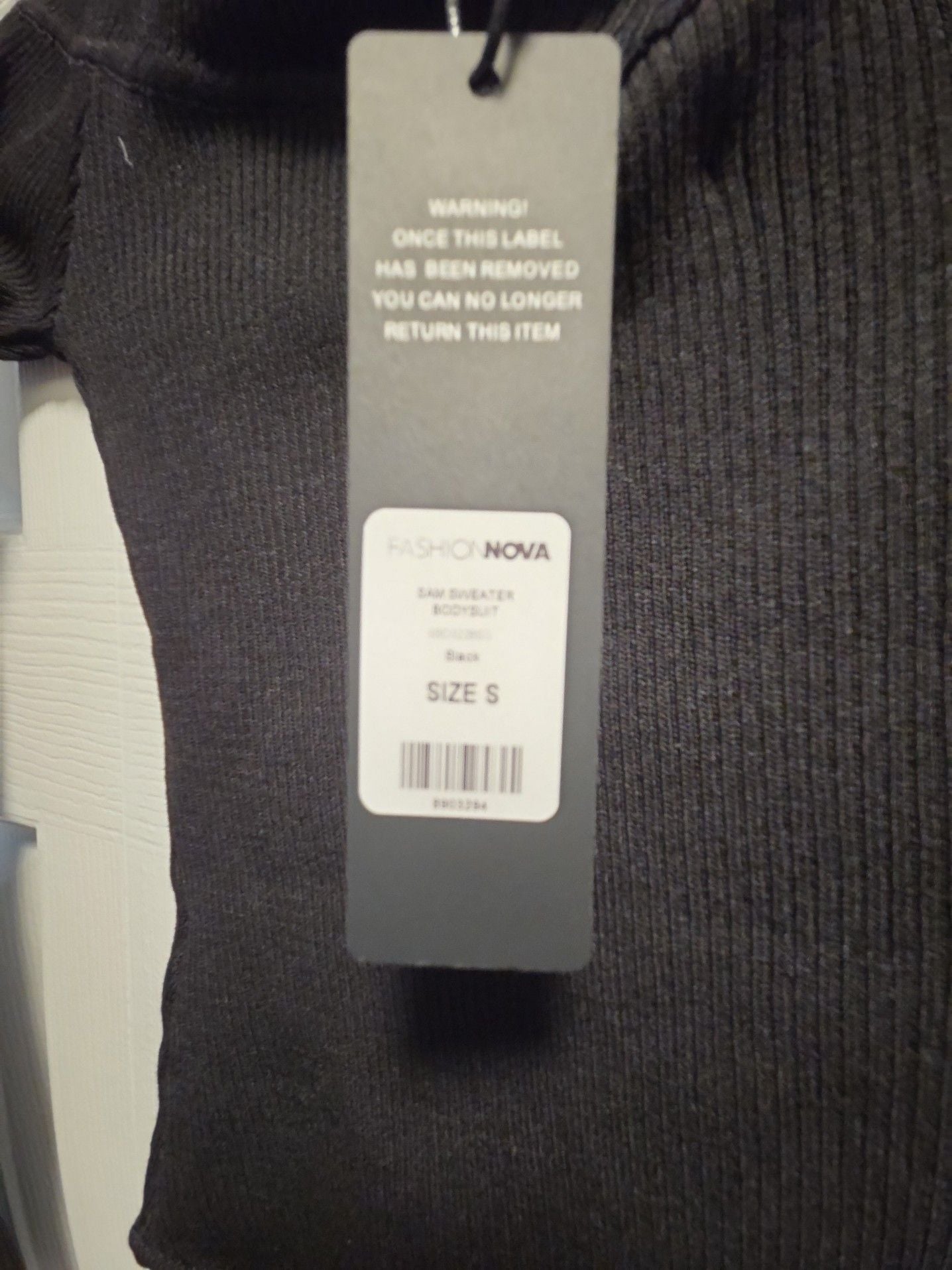 Fashion Nova Sam Sweater Bodysuit Black Size S 4