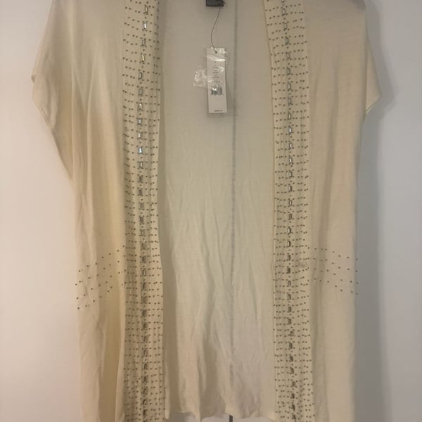 Theory Diana Echo Beaded Cardigan Ivory Size M