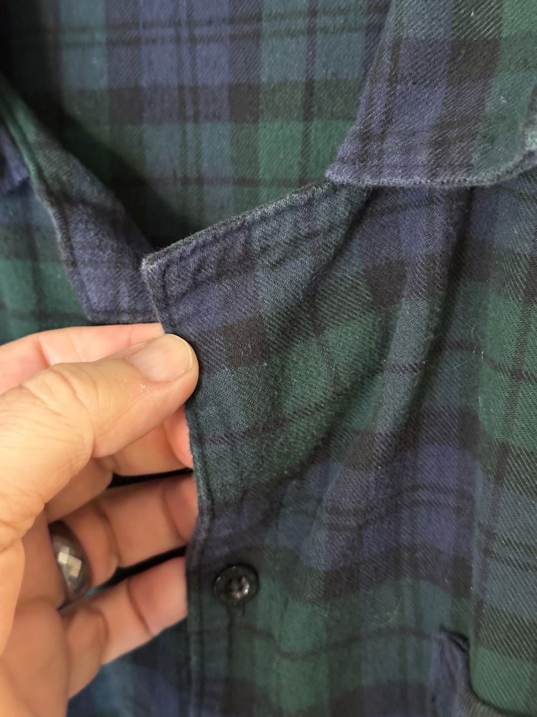 Pendleton Men's XL Green and Navy Plaid Long Sleeve Cotton Flannel Pajama Shirt 5