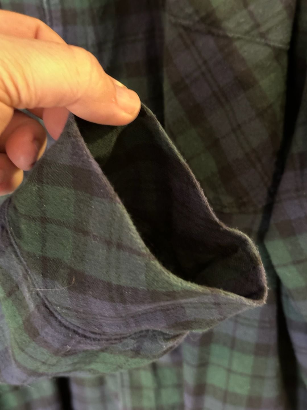 Pendleton Men's XL Green and Navy Plaid Long Sleeve Cotton Flannel Pajama Shirt 6