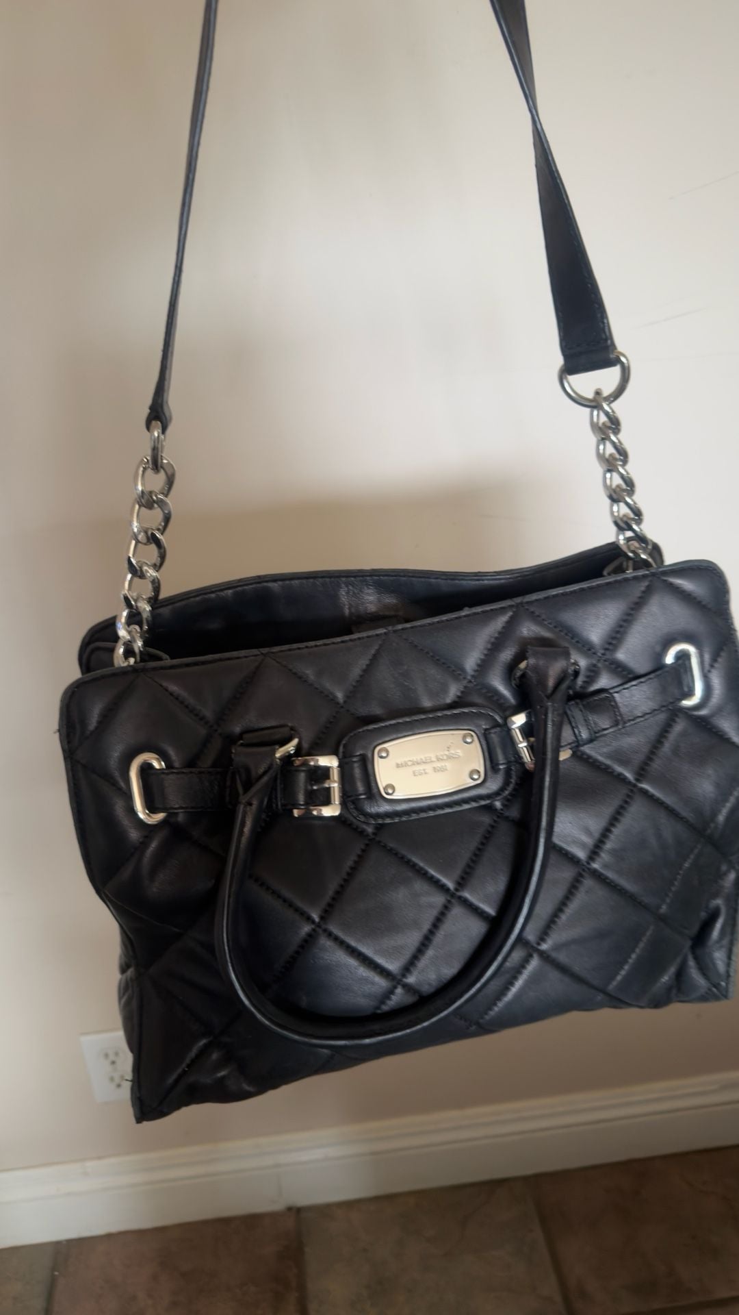 Michael Kors Black Quilted Leather Shoulder Bag 2