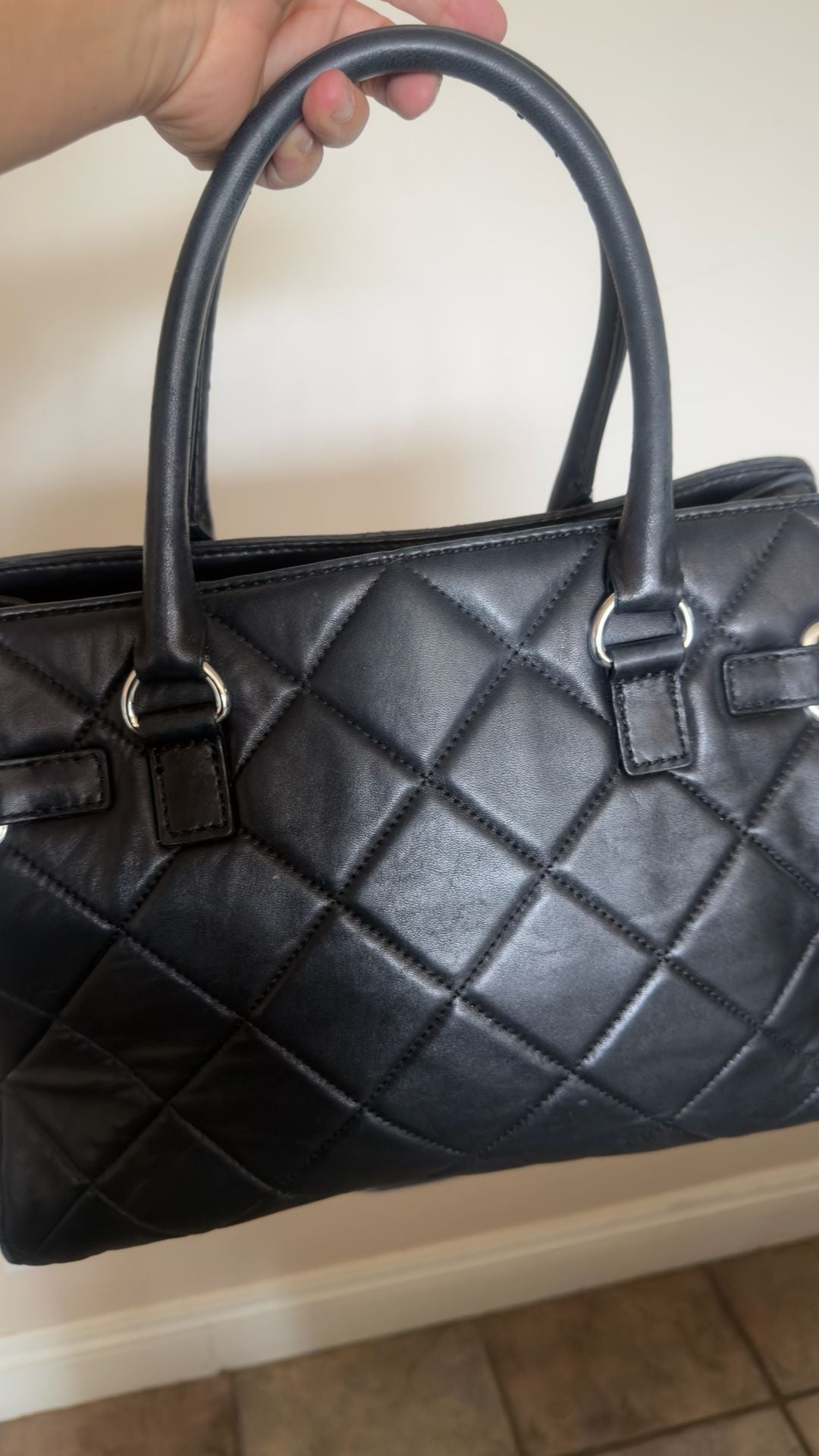 Michael Kors Black Quilted Leather Shoulder Bag 6