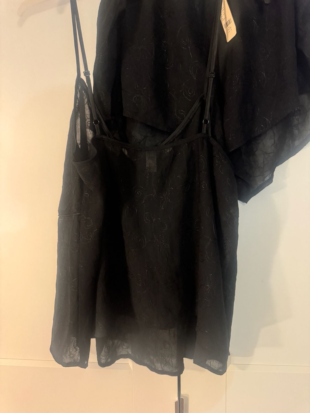 Cacique vintage 2-Piece Pajama Set Black Embroidered Camisole and Shorts Size 18/20 5
