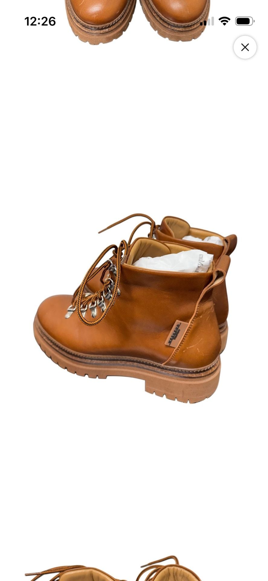 Weekend Max Mara Brown Leather Hiking Boots Size 39 2