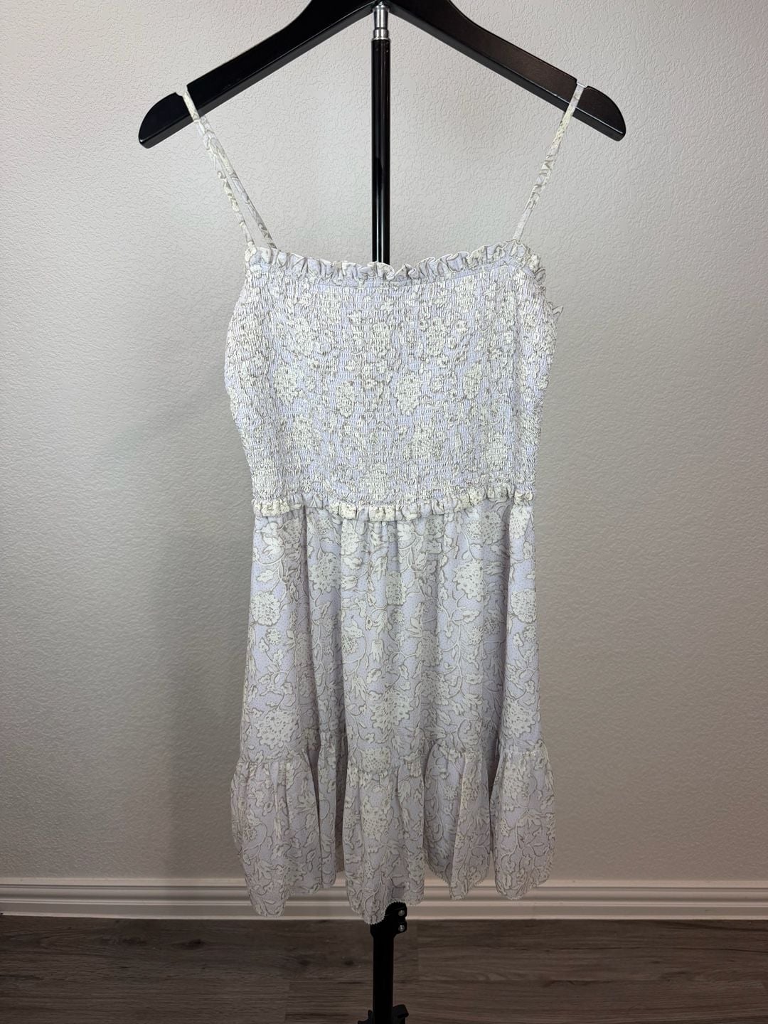 Wilfred Floral Smocked Mini Dress Size S 2
